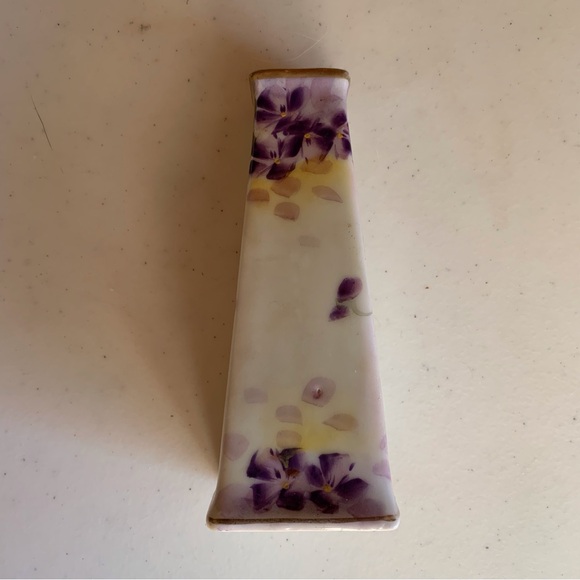 Antique Nippon Hand Painted Dresser Set Hat Pin Holder & Hair Pin Holder - Picture 4 of 14